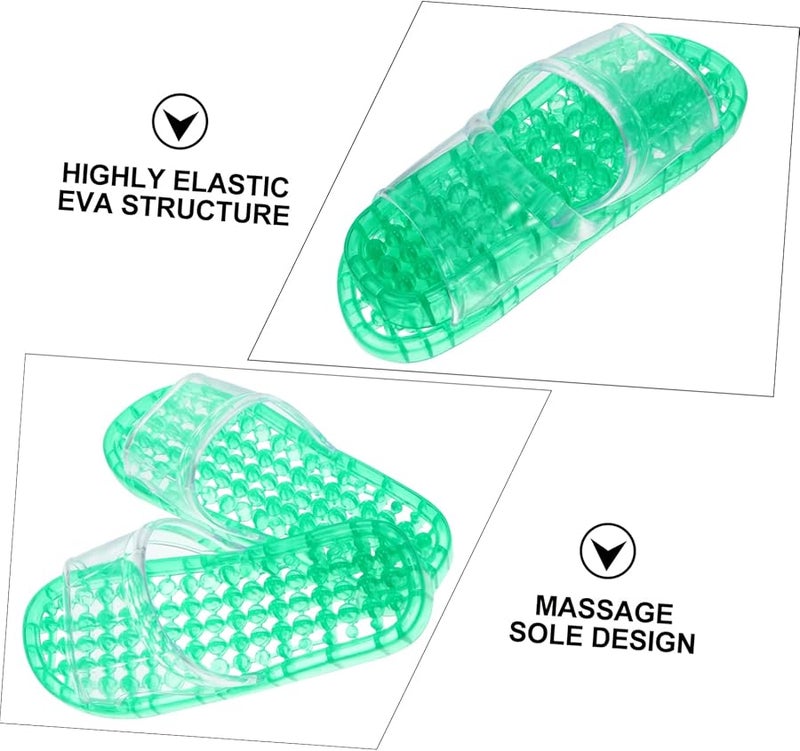 Crystal Massaging Hollowed Shower Slippers Quick Drying Non Slip Green Size 11 For Men And Women - Image 3